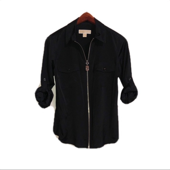 MICHAEL Michael Kors  Zip-Front Blouse Size Small - Picture 5 of 6